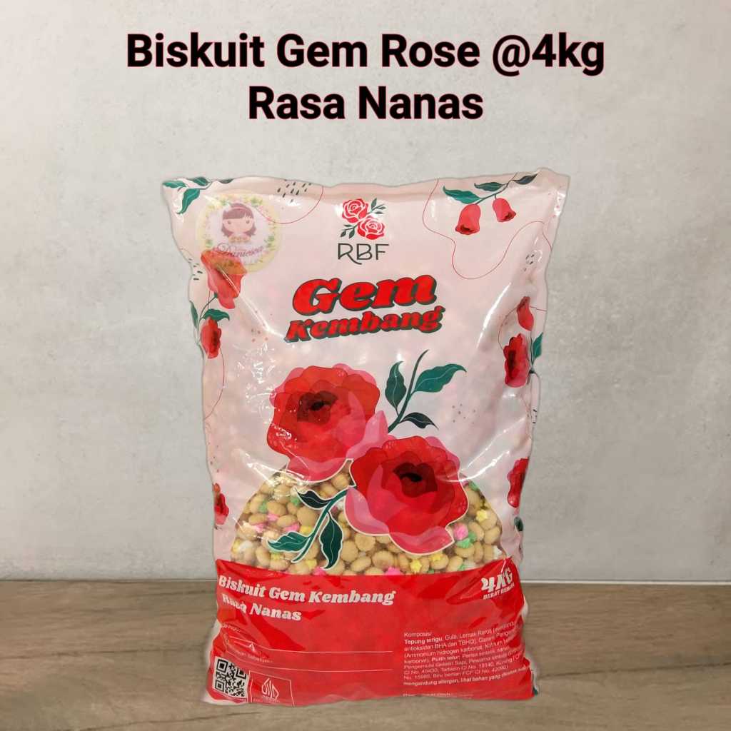Seball Gem Rose Biskuit Kue Kancing 4kg biskuit kembang gula Snack Jadul ( SCP )