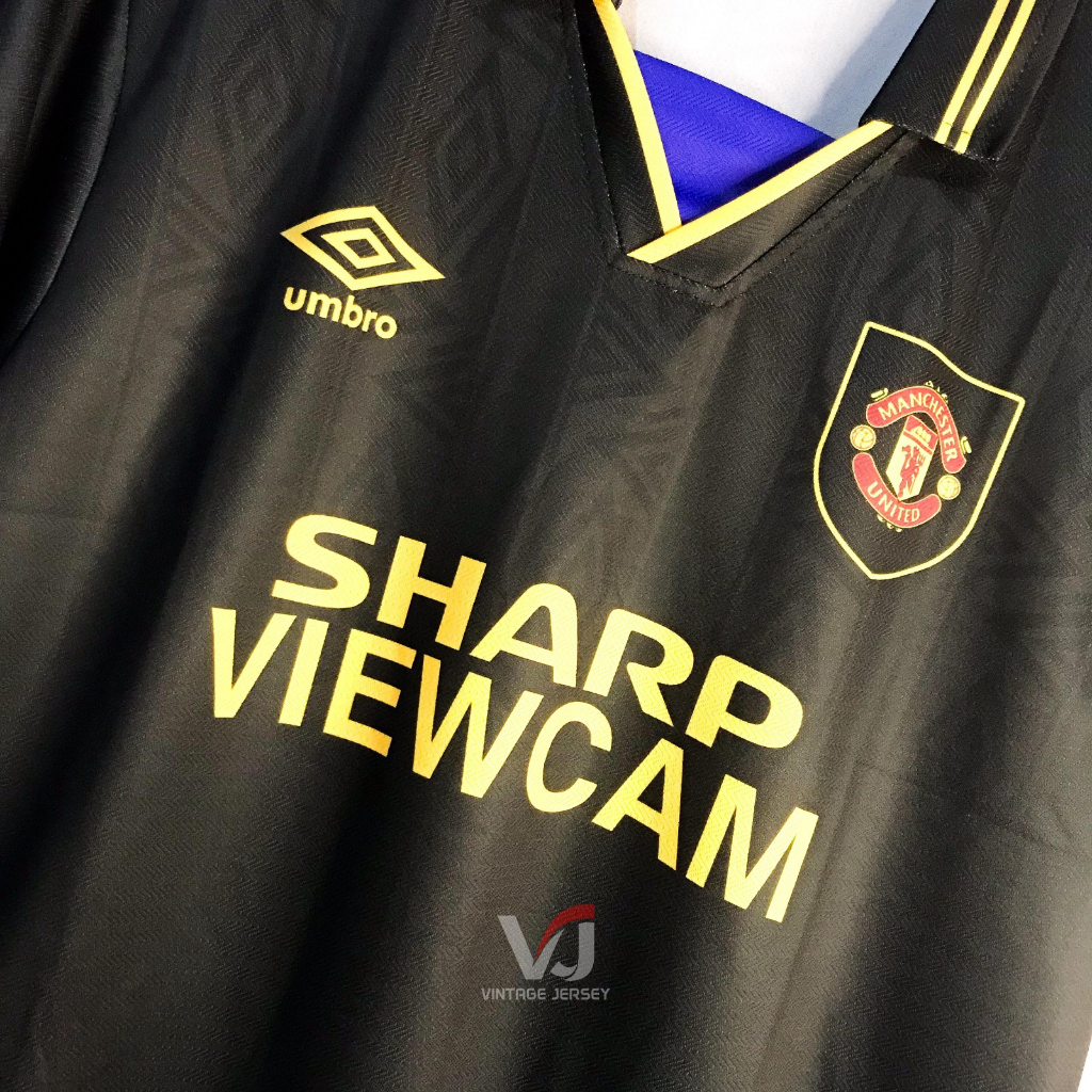BAJU BOLA JERSEY MU RETRO 1993 1994 RETRO MU KUNGFU HITAM 1993 1994 VINTAGE