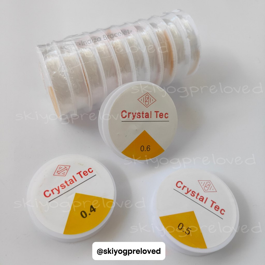 Senar Elastic Crystal Tec 0.4 mm 0.5 mm 0.6 mm | Senar Gelang Transparan Manik Manik | Senar DIY Kre