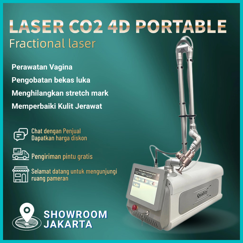 Portable Laser co2 fractional 4D Eurosta Penghilang Stretch Mark 10600 Nm Pelapisan Kulit Co2 Laser 
