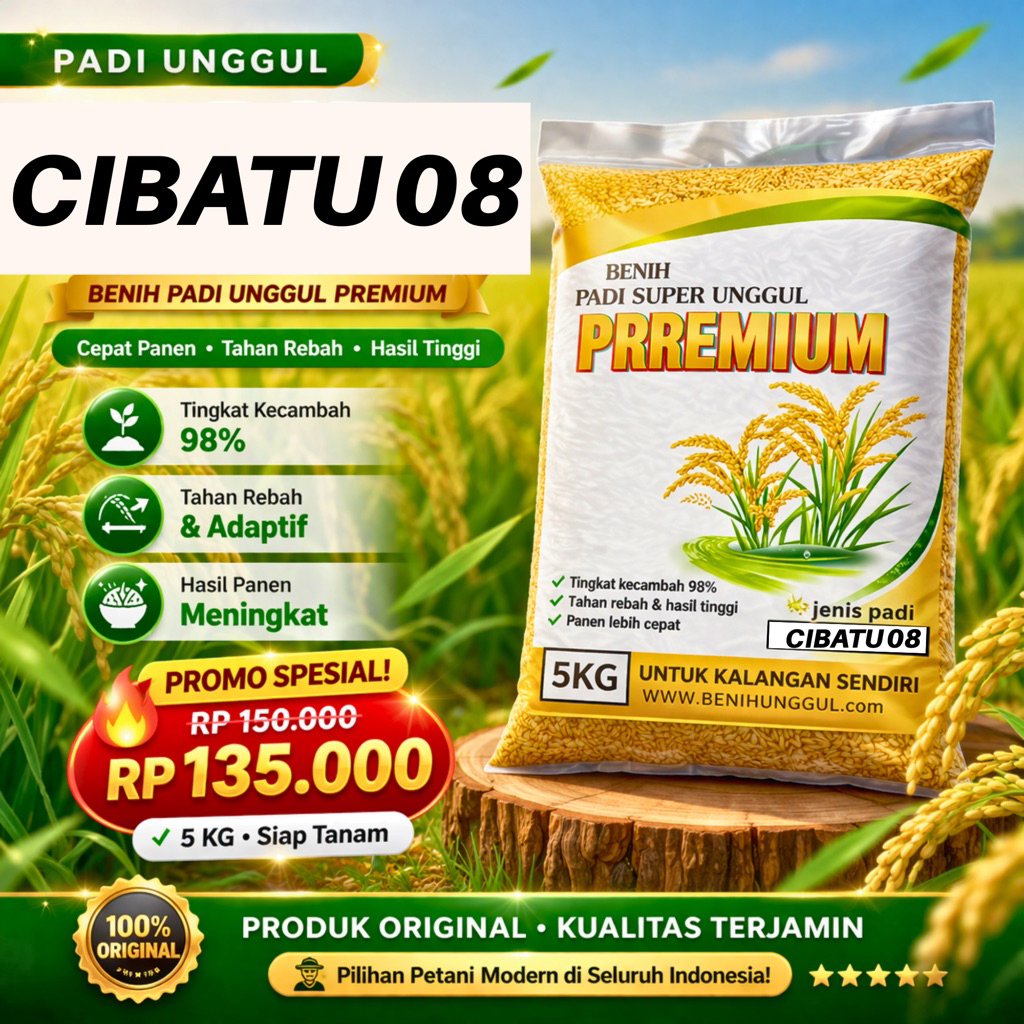 benih padi cibatu08 5kg asli original