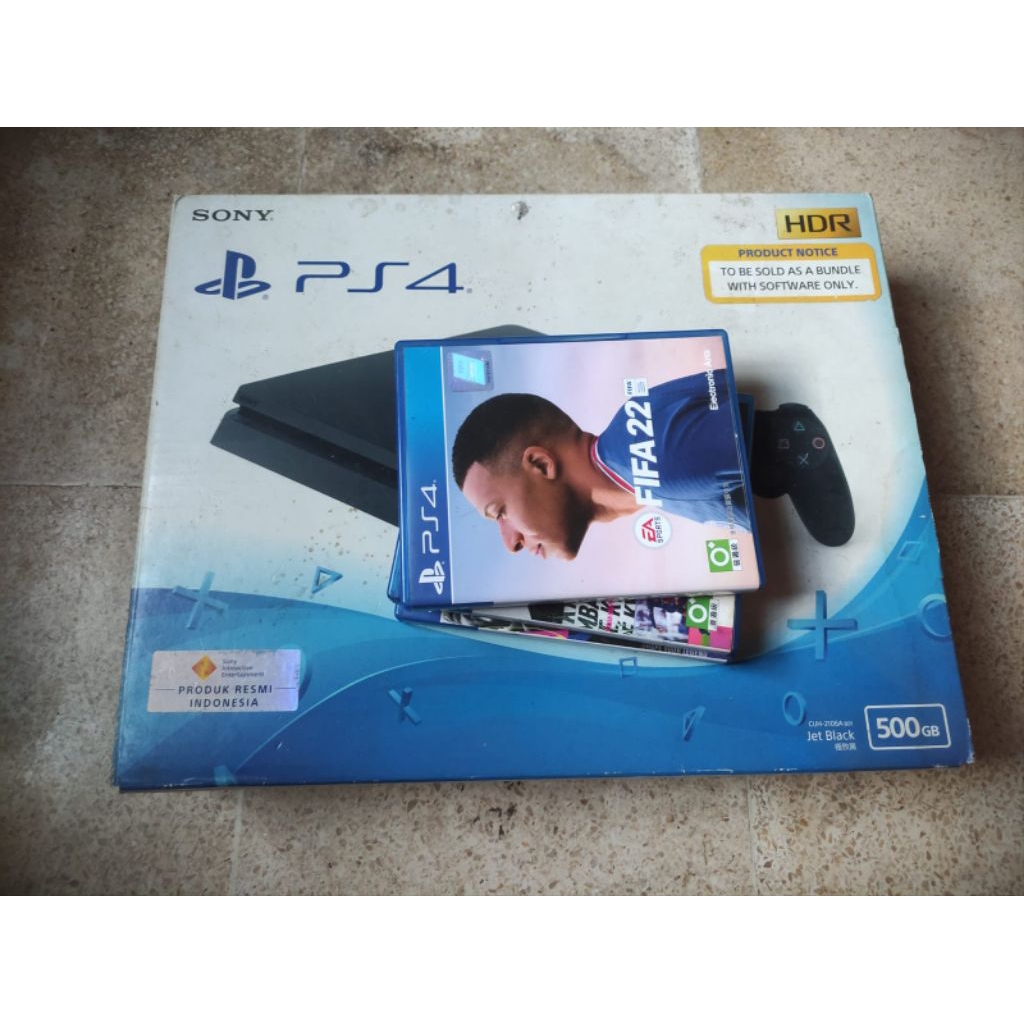 PS4 Slim Original 500gb Fullset Second Bonus Games