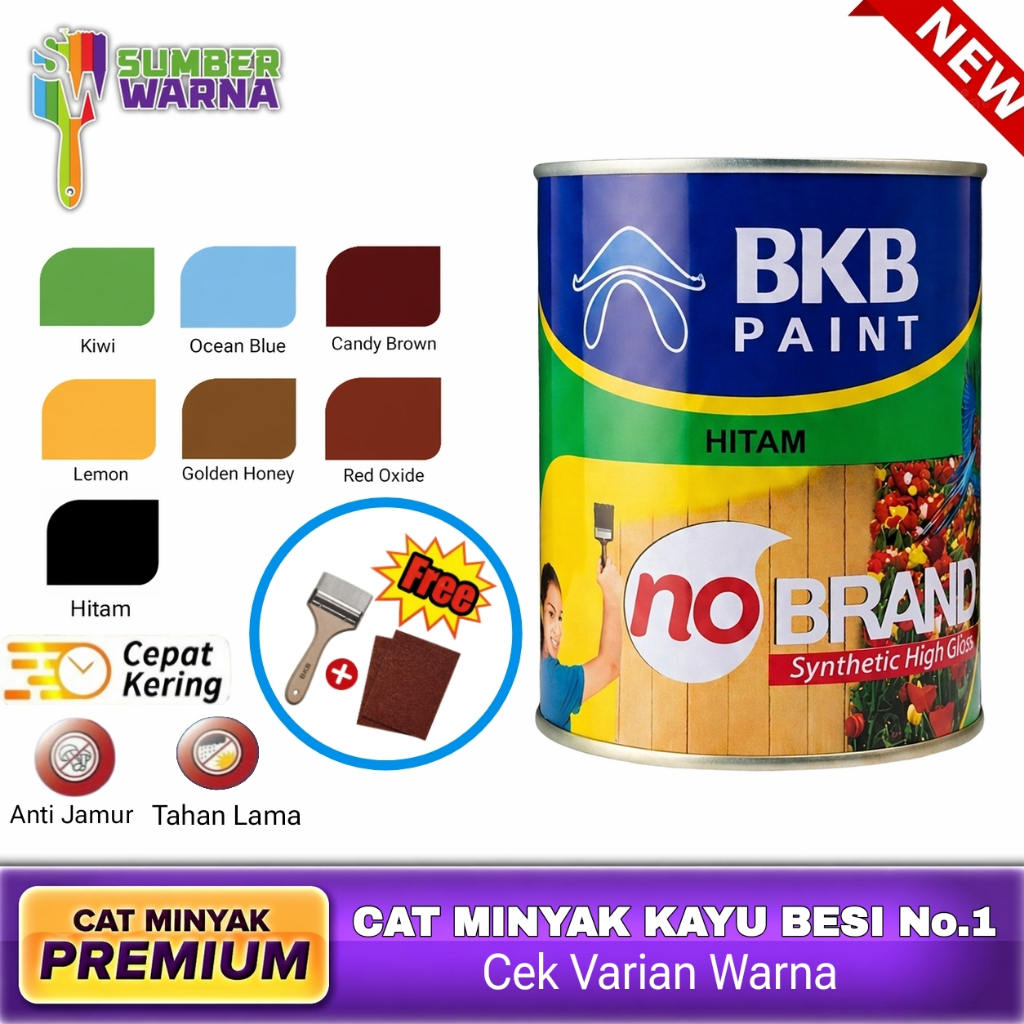 Cat Minyak Kayu Besi Anti Karat Anti Korosi Tahan Lama No Brand BKB Synthetic Gloss
