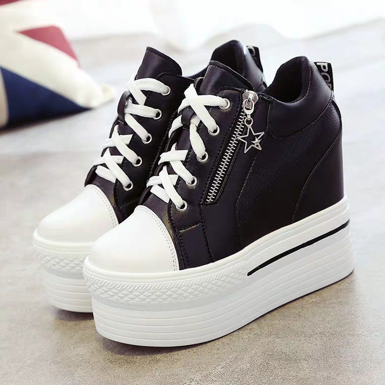 KATSU ID - Sepatu Boots Wanita Bahan Sintetis Hak Dalam Resleting Samping HT 58