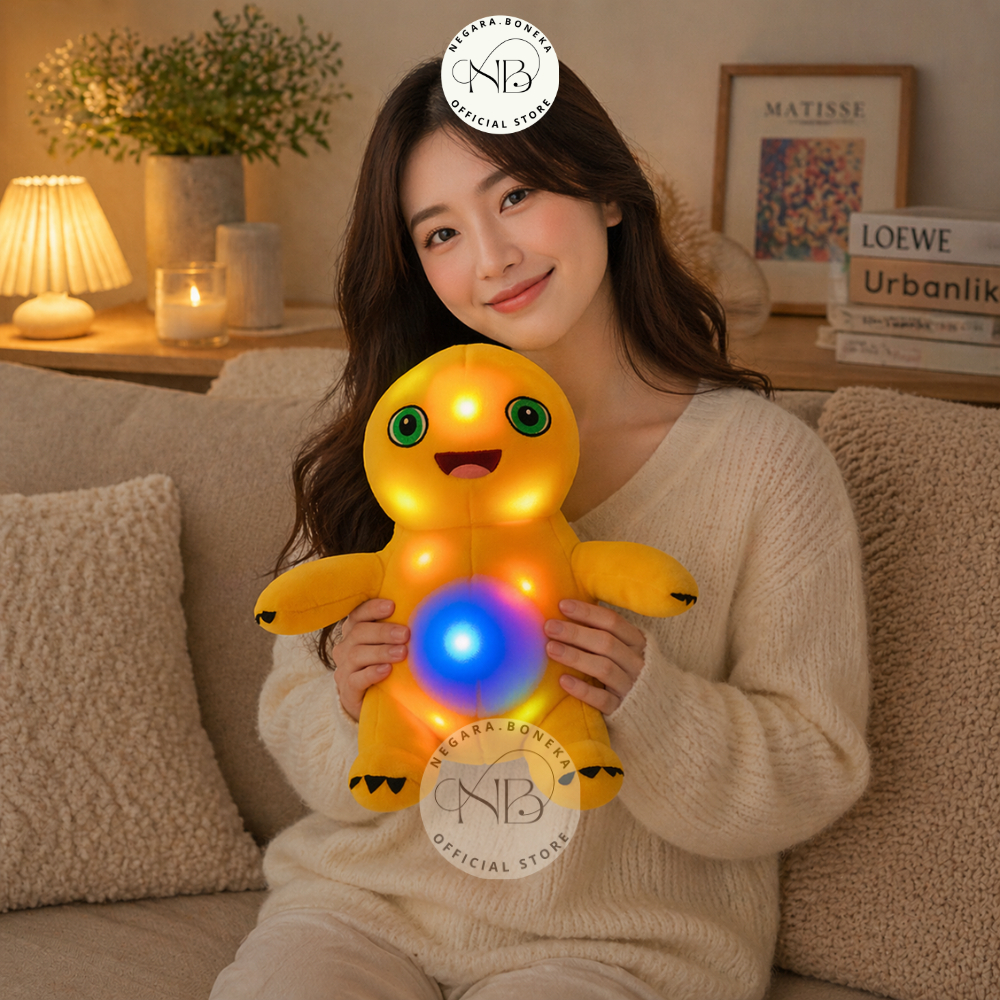 READY UNOfficial Naloong LED Plush Boneka Dino Kuning Yellow Dinosaur Bisa Nyala Milk Dragon Cartoon