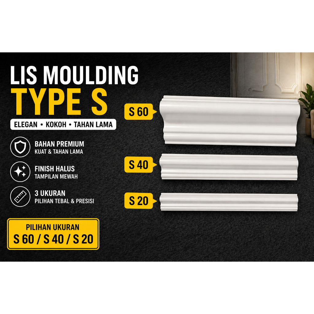 Lis Moulding Putih – List Dinding Dekoratif PVC - Lis Model Samping