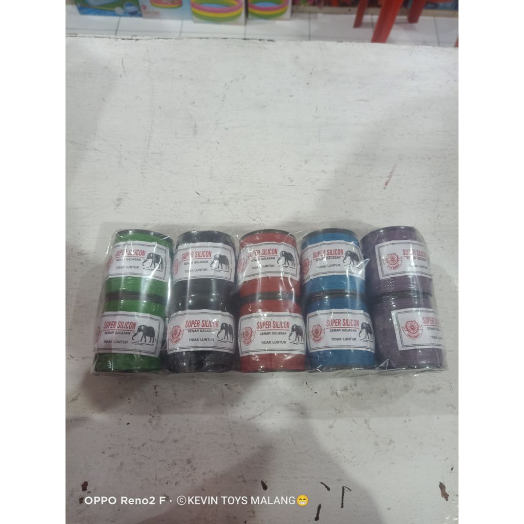 Gelasan Super Silicone cap gajah 1pack isi 10 / benang layang layang