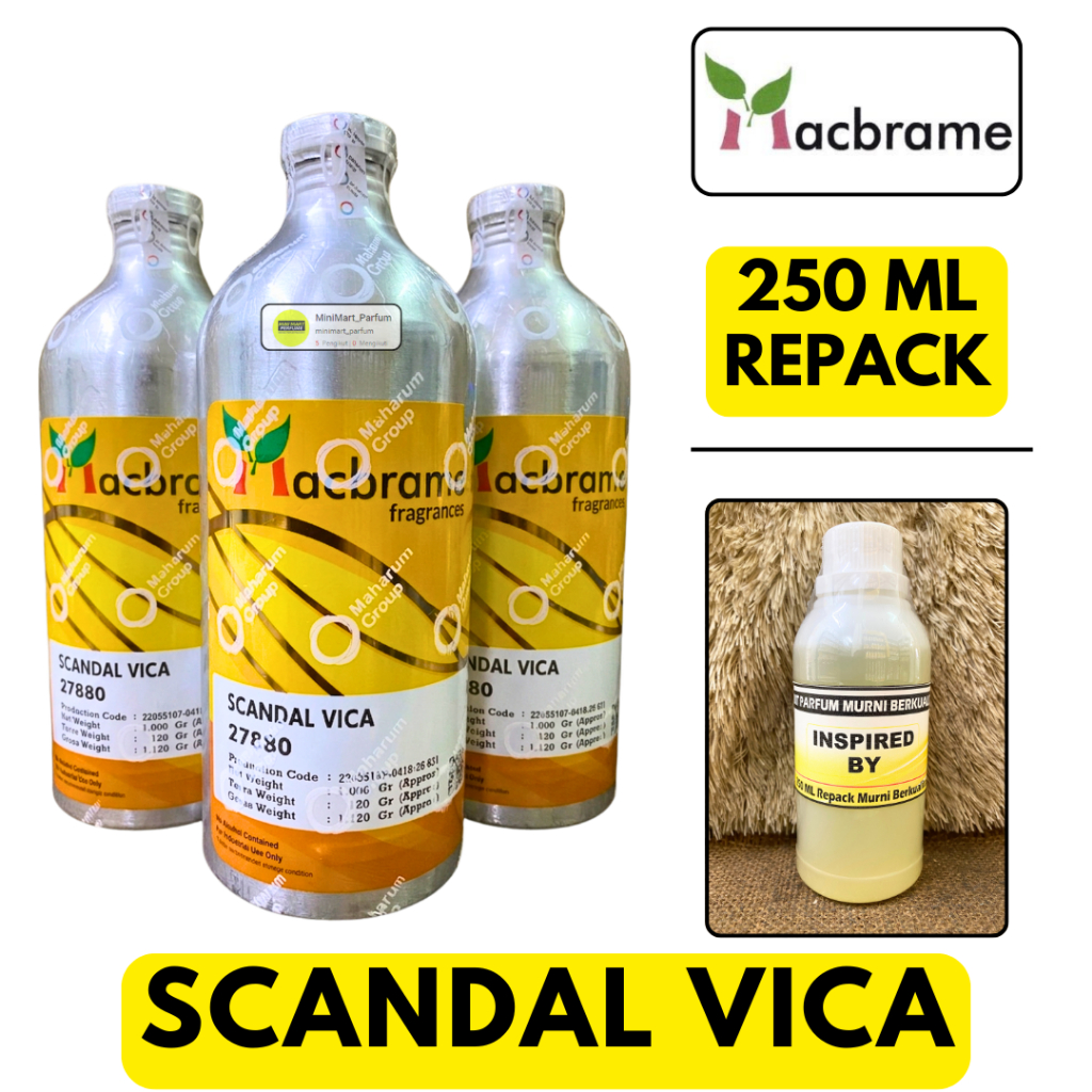 Bibit Parfum VICTORIA SCANDALOUS Repack 250 ML SEGEL Alumunium MACBRAME Scandal Vica