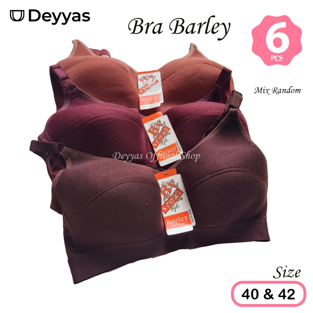 Grosir Bra Barley 6 Pcs Bra Wanita Katun Size 40 & 42 | Kait 3 Cup C
