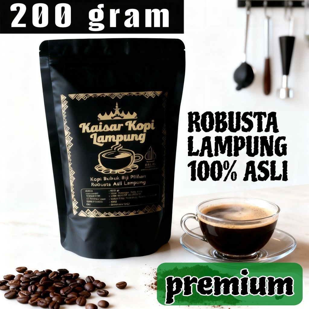 Kopi Robusta Lampung 200gram premium kopi kaisar lampung