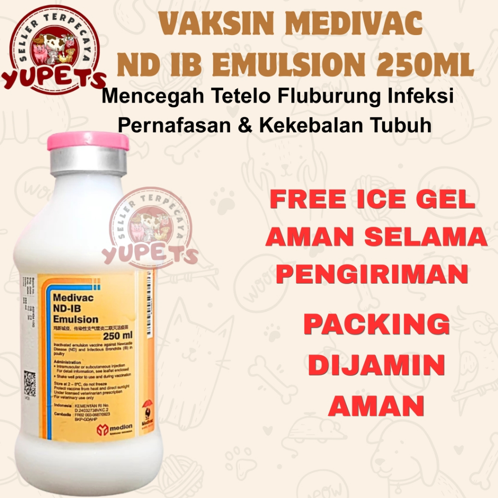 VAKSIN MEDIVAC CORYZA T 250ML 500DOSIS - Vaksin Ayam Untuk Mencegah Penyakit Coryza Yang Ganas Dan J