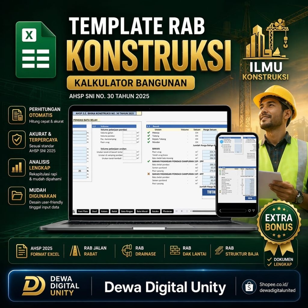 Aplikasi RAB Otomatis || Free  AHSP  2025 Format Exel