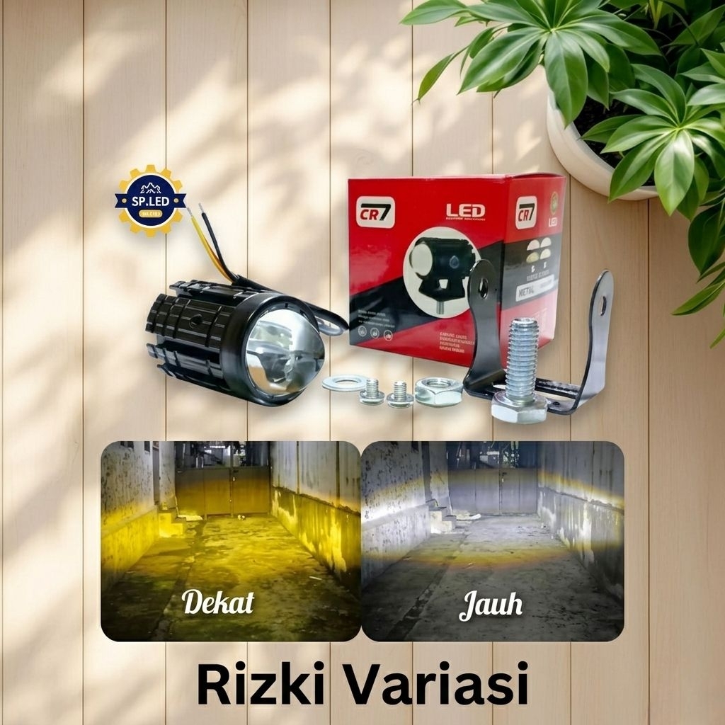 lampu tembak laser gun d2 mini putih kuning jauh dekat Cr7 CR1015