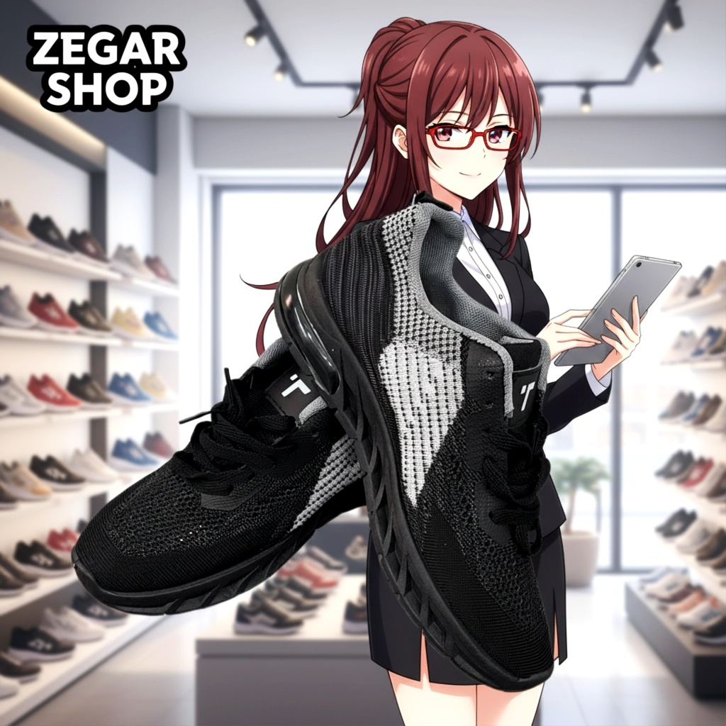 ZEGAR SHOP Sepatu Sneakers Running Pria Wanita Biru Langit Knit Breathable Ringan
