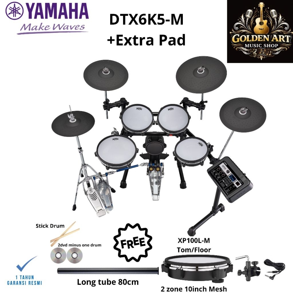 Yamaha DTX6k5-M Mesh DTX 6K5M Extra Pad XP100L-M Drum Elektrik Garansi resmi yamaha musik indonesia 