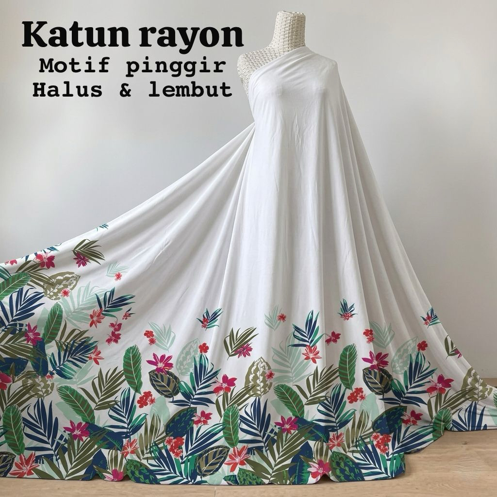 kain katun rayon paris motif pinggir