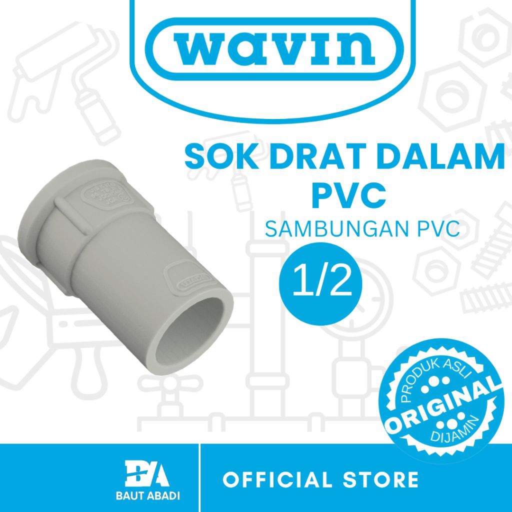 Sambungan Pipa PVC Sok Drat Dalam 1/2 PVC