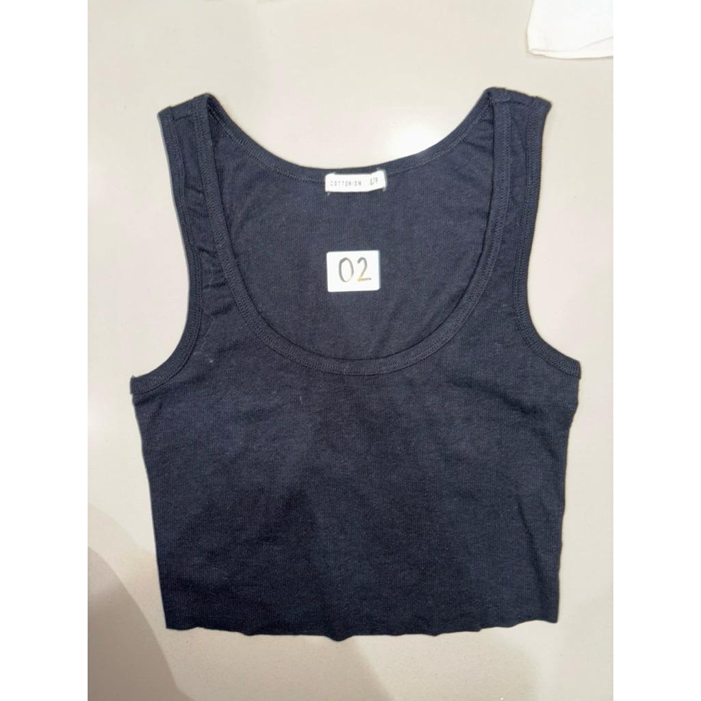 Black Cotton On ribbed crop tank top