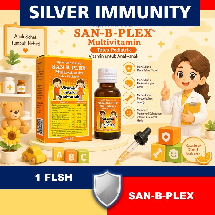SAN-B-PLEX TETES DROP 15 ML SUPLEMEN NUTRISI UNTUK BAYI & ANAK, PENAMBAH NAFSU MAKAN