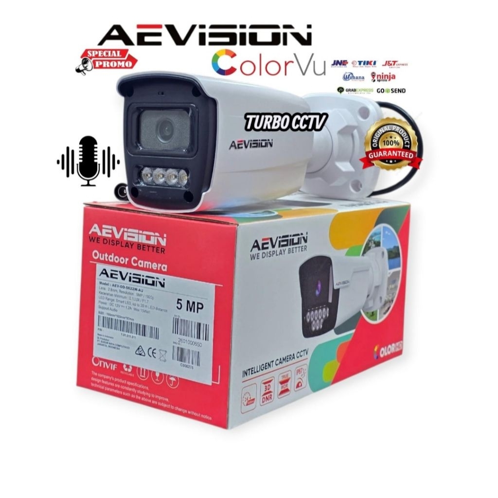 Kamera CCTV Analog Outdoor 5mp Audio, CCTV ColorVu Siang Dan Malam