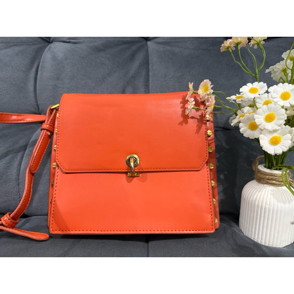tas wanita warna orens CK tas CK tas PL slingbag