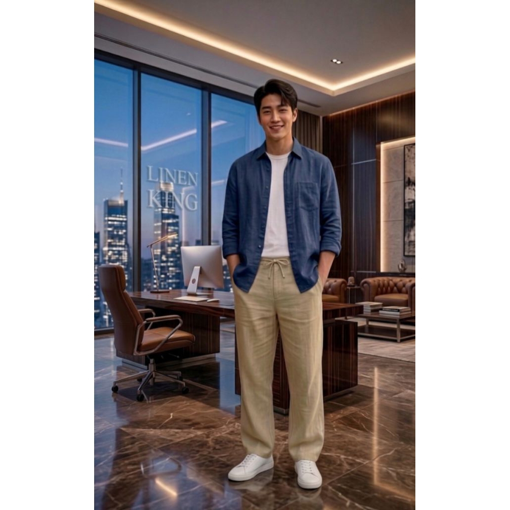 celana katun linen premium.celana panjang pria dewasa.celana linen terbaru