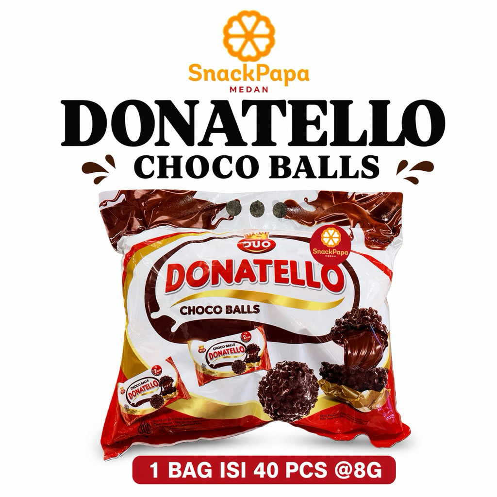 DONATELLO BAG CRUNCHY CHOCO BALLS [1 BAG ISI 40PCS ] |  COKLAT BALUT OREO | DONATELO | DUO CHOCO BAL