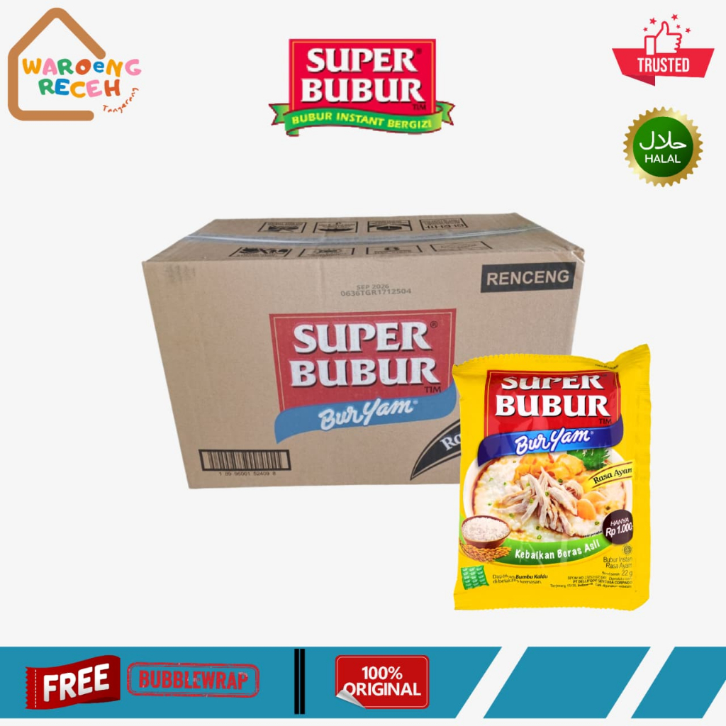 Super Bubur Buryam Rasa Ayam 22 Gr [1 DUS ISI 12 RENCENG]