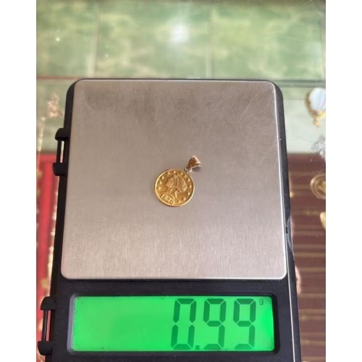 liontin koin - emas 22k - kadar 700 - harga murah