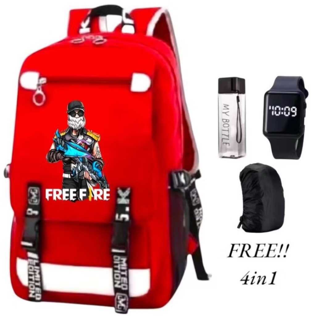 Tas Ransel FF -Backpack Sekolah -Tas Sekolah Estetik - Tas Sekolah Banyak Bonus