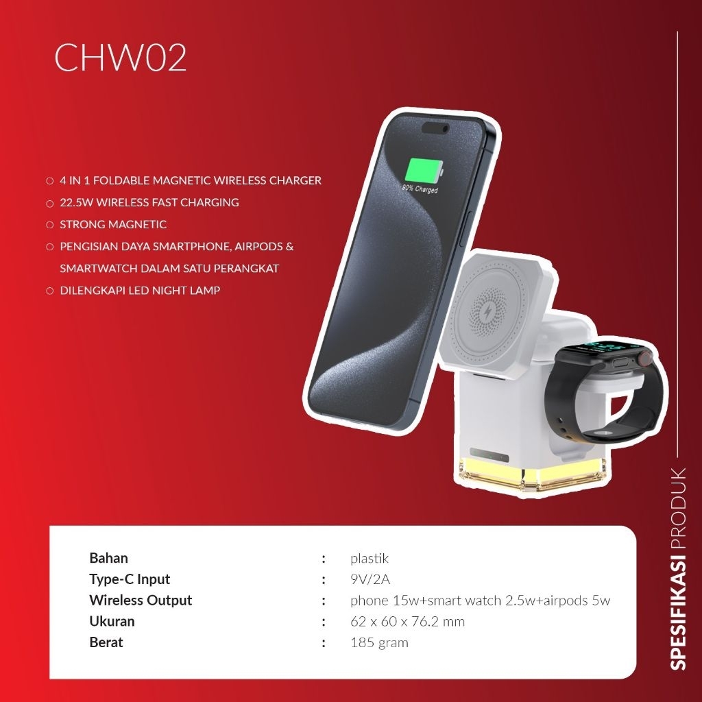 Wireless Charger Magnetic 4 in 1