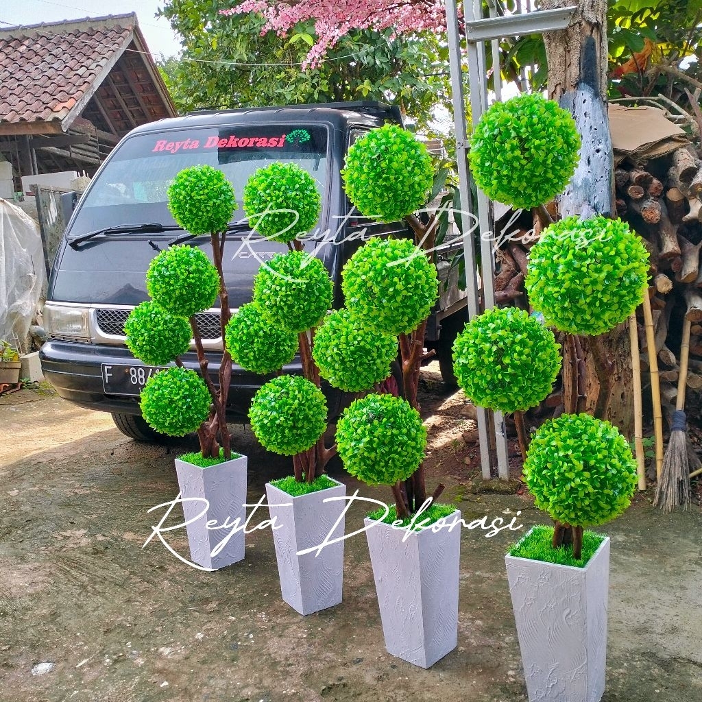 premium bonsai topiari Tinggi 130cm - Bunga Hias Plastik pohon hias plastik - pohon Artificial Dekor