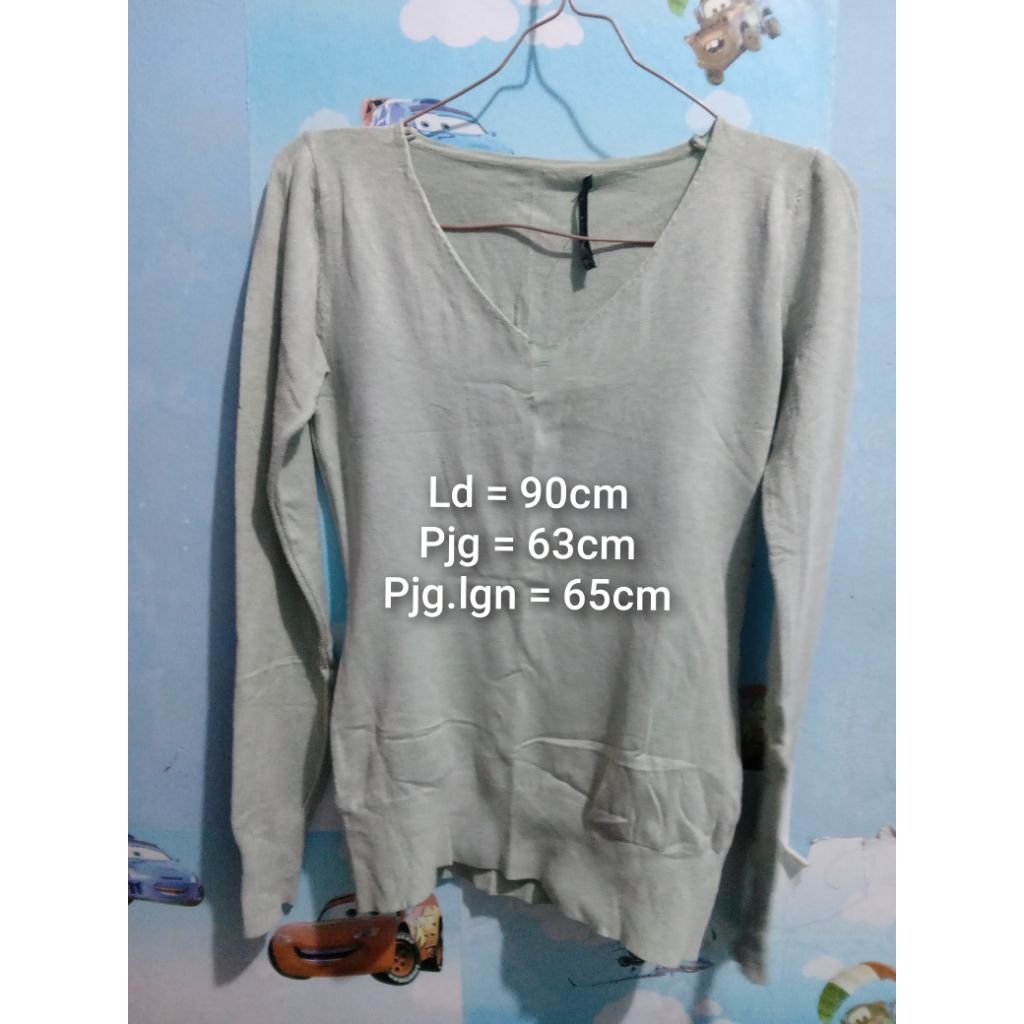 Preloved baju atasan wanita warna sage