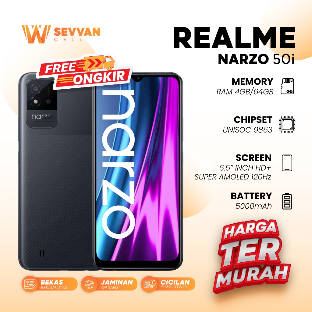 Handphone Realme Narzo 50i Ram 4 64GB