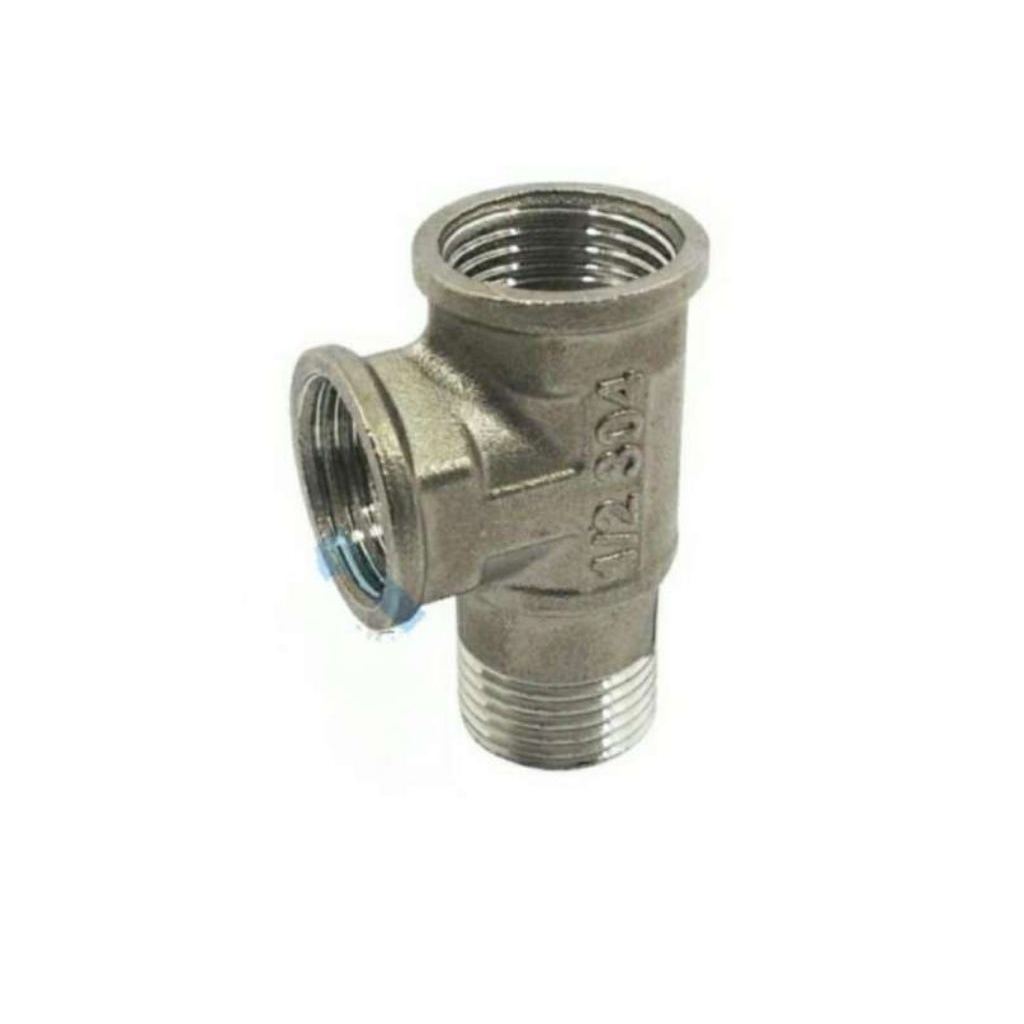 Sambungan Chrome T Tee Shower Nepel Drat Luar Drat Dalam Ukuran 1/2" Untuk Cabang Keran Kran Kloset 