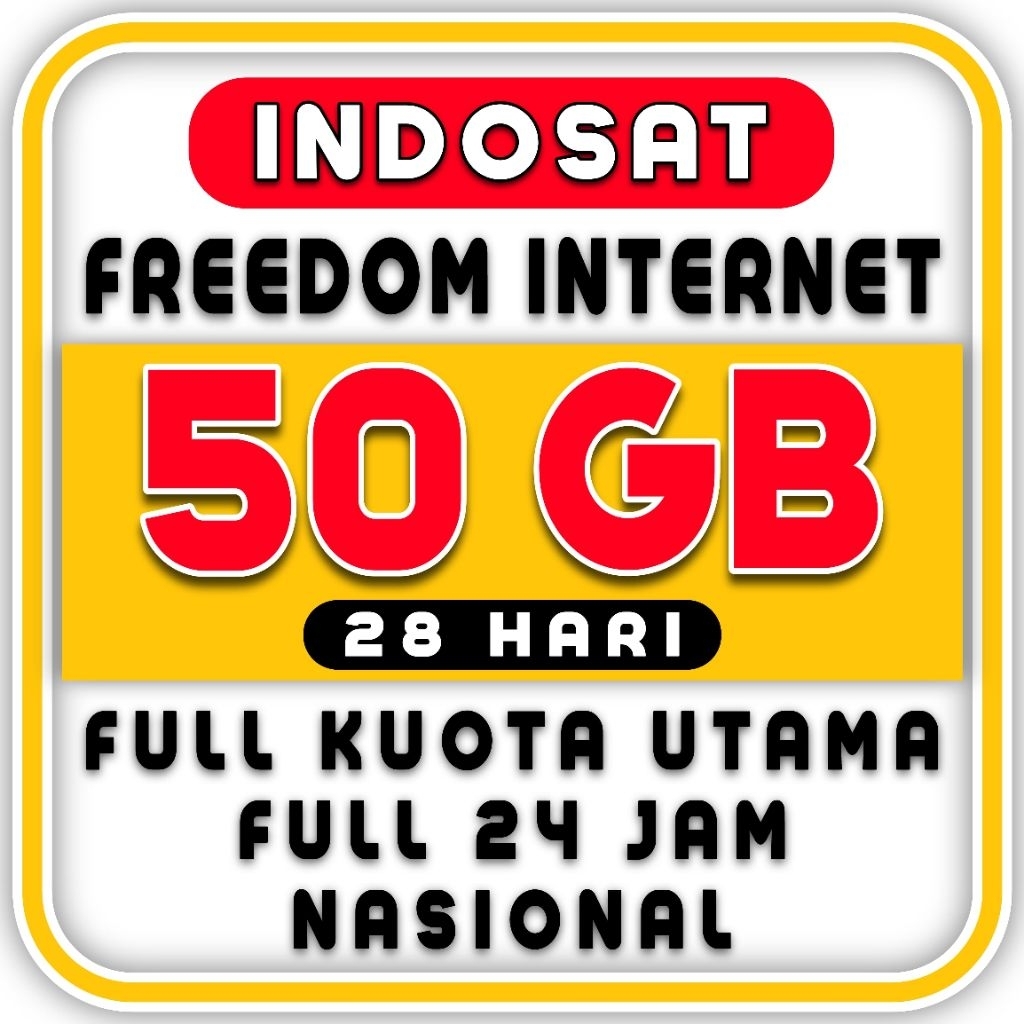 HOT PROMO ISI ULANG KUOTA INDOSAT IM3 FREEDOM 50 GB 28 HARI TERMURAH
