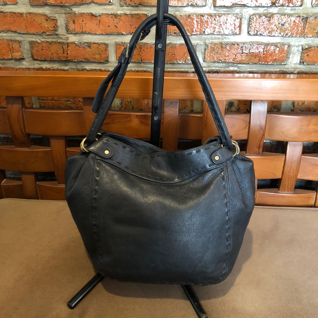 shoulder bag DAAD hitam kulit asli preloved