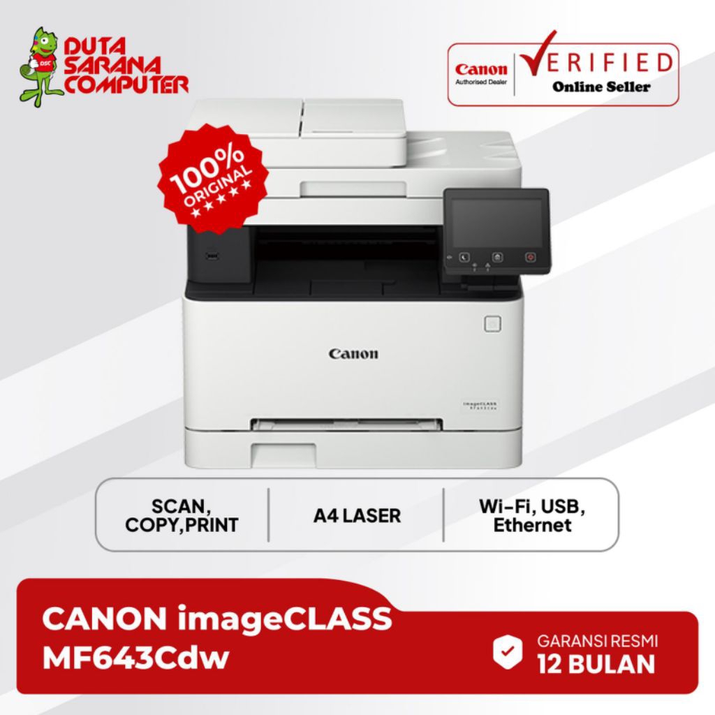 PRINTER LASER MULTI FUNCTION CANON MF643CDW MF643 cdw Print Scan Copy Wifi Garansi Resmi Canon