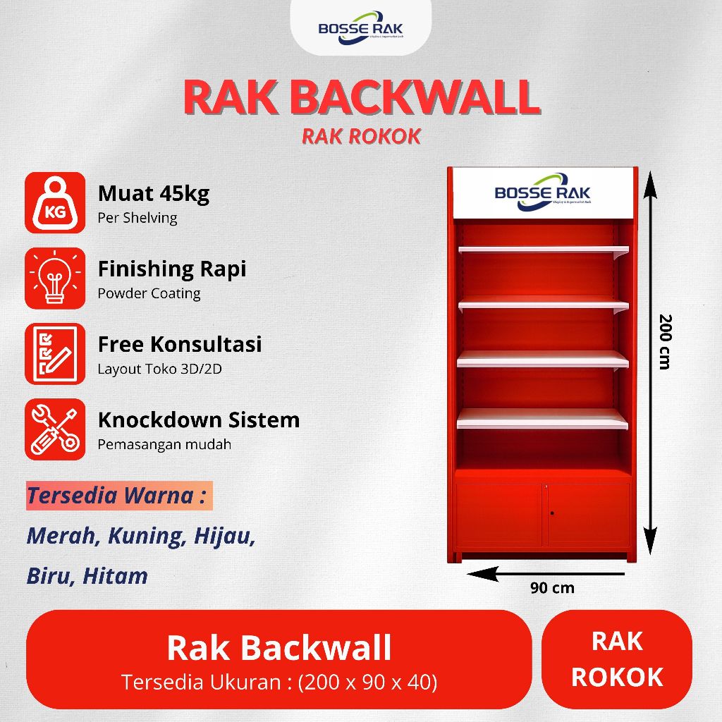 Rak Rokok / Rak Kosmetik / Backwall Minimarket Display/ Rak Supermarket Murah