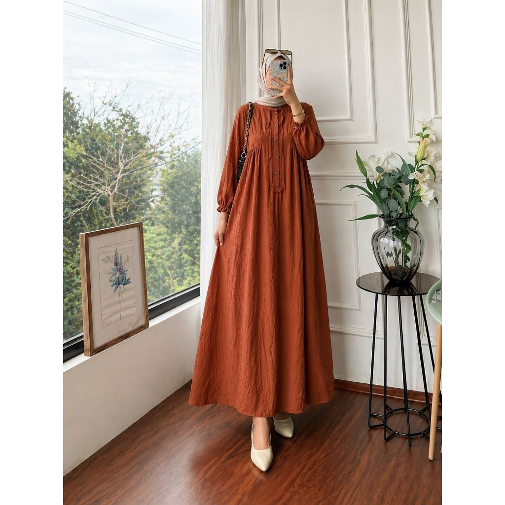 Gamis Simple Polos Elegan Terbaru