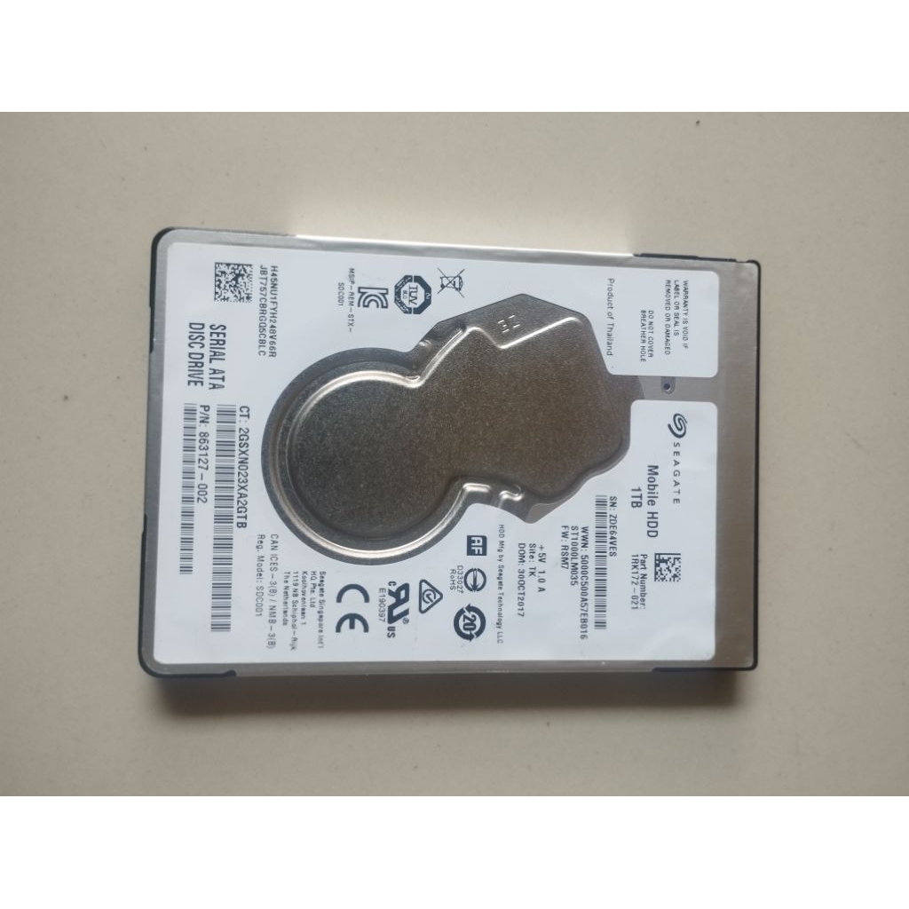 HDD Laptop Slim 1 Tb Kondisi Rusak