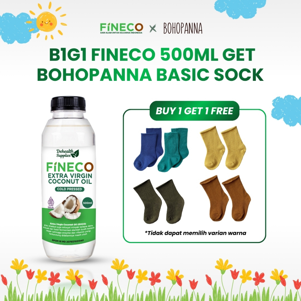 FINECO EXTRA VIRGIN COCONUT OIL 500ml Kemasan Plastik - Membantu Menjaga Kesehatan Mulut dan Gigi