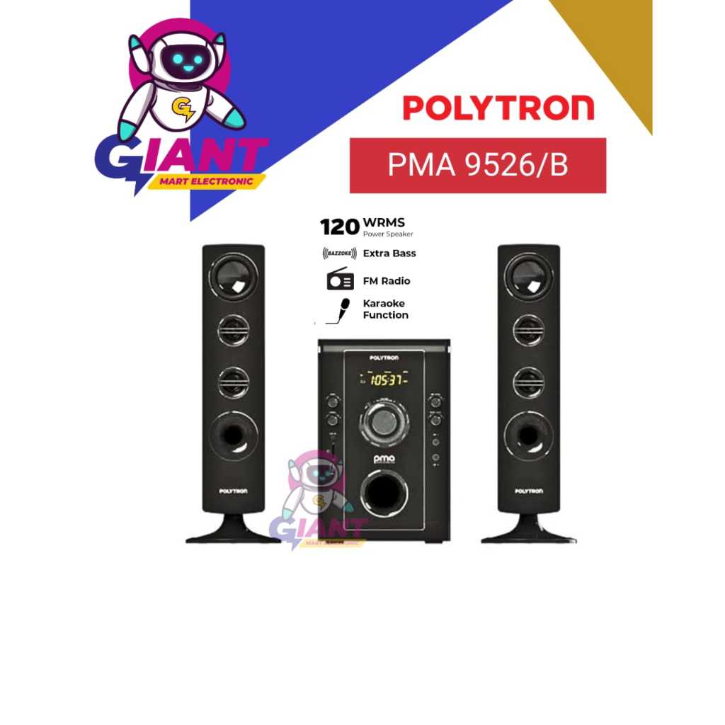 SPEAKER BLUETHOOTH POLYTRON MULTIMEDIA PMA 9526/PMA 9526B / PMA9526/PMA9526B / PMA-9526/PMA-9526B