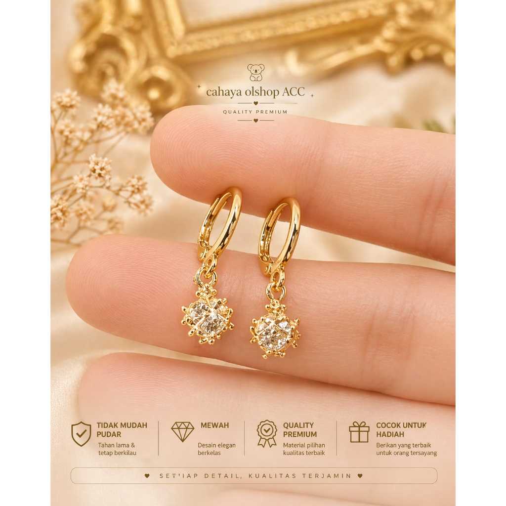 Anting Dancing Stone Permata xuping gold N19062101
