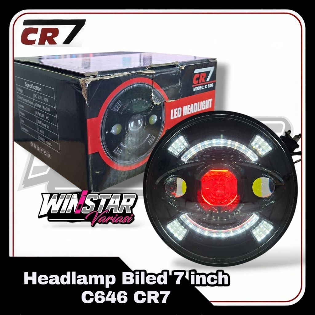 HEADLAMP BILED BULAT 7 INCH C646 CR7