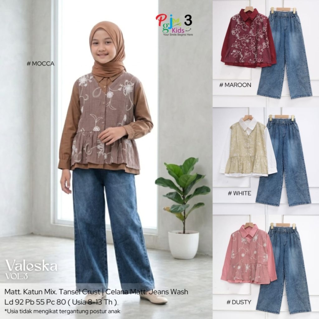 Baju setelan anak Valeska set celana anak remaja usia 8-13th, Hilary setelan celana remaja - Maria s