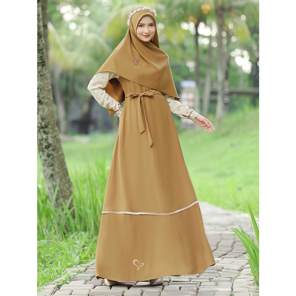 Salvina Hijab | Gamis Daily Adelia | Motif Bunga (Floral) | Nyaman Anti Gerah