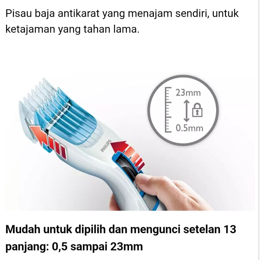 PHILIPS Family Hair Clipper Series 3000 HC3426/15 - Alat Cukur Rambut Premium - Prelove