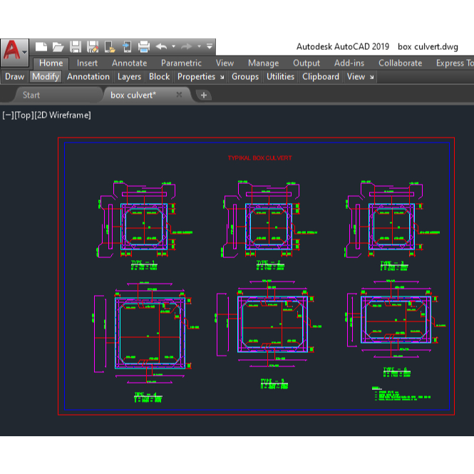 Gambar Kerja Box Culvert format dwg