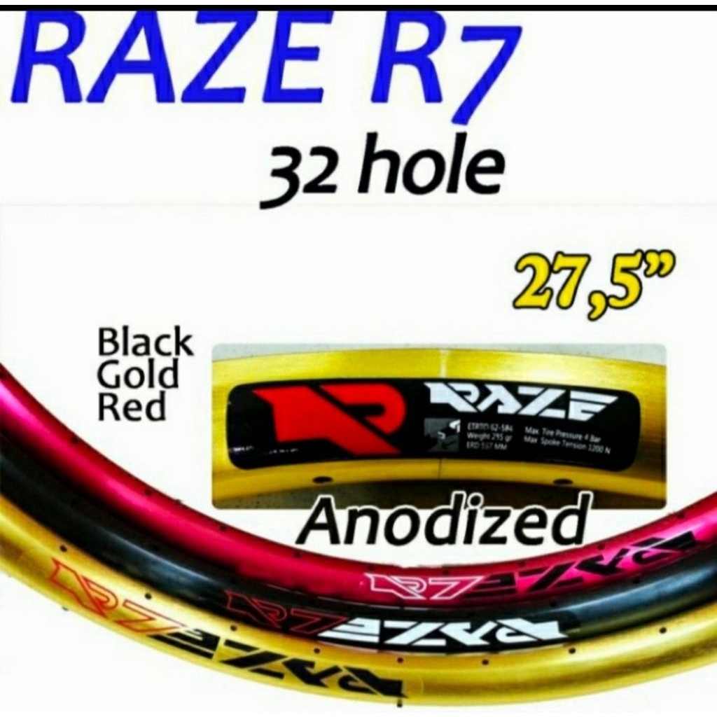 velg rims sepeda mtb 27.5 raze R7 alloy 32h